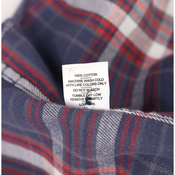 American Giant Button Front Shirt Mens XL Blue Red Plaid Long Sleeve Work USA - Picture 7 of 7